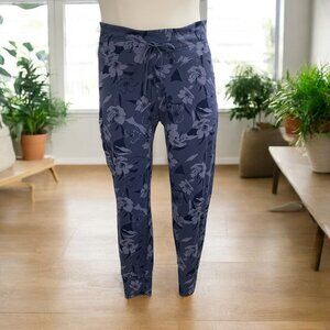 Columbia Womens Floral Active Jogger Pants Stretch L Yoga Workout Gym Athleisure